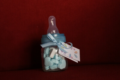 Geboortebedankje 'Mini Zuigflesje Papflesje' (Blauw)